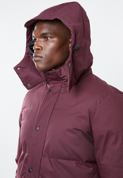 Bellfield - Hooded puffa jacket - maroon