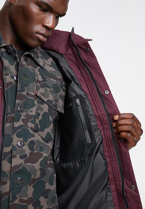 Bellfield - Hooded puffa jacket - maroon
