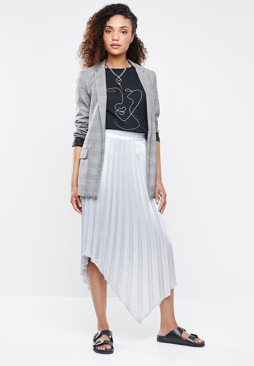 Superbalist - Hanky hem pleated skirt - silver