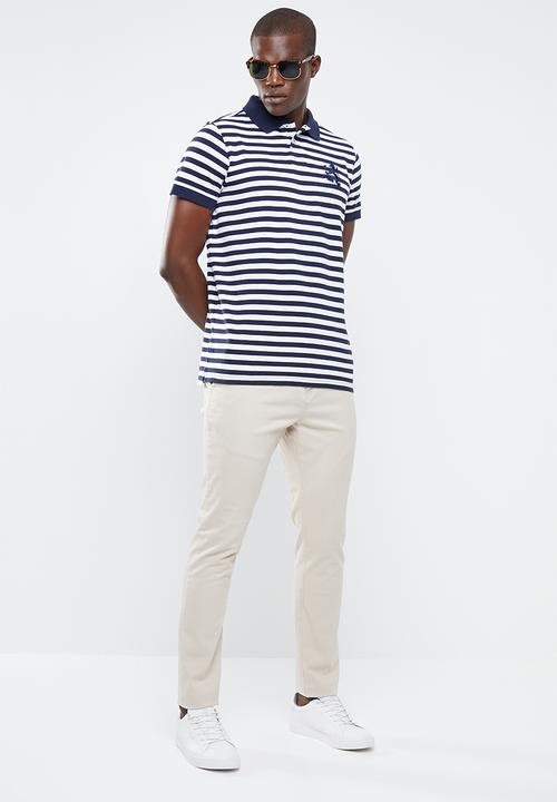Pringle of Scotland - St David  styled sps - navy & white