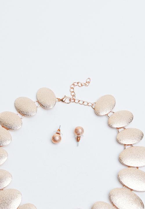 Joy Collectables - Statement necklace & earrings set - rose gold