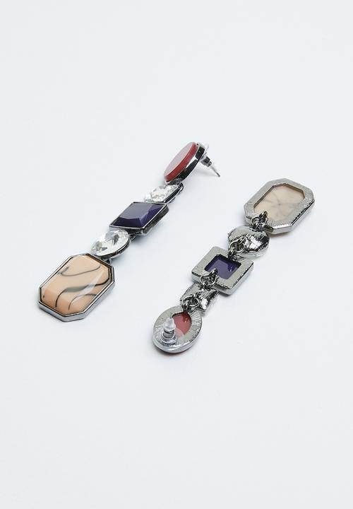 Joy Collectables - Stone statement earrings - mutli