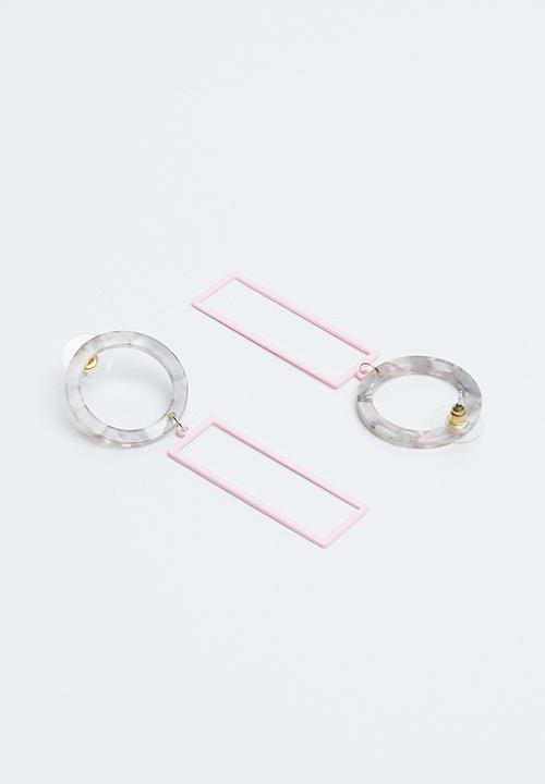Joy Collectables - Statement earrings - pink & grey
