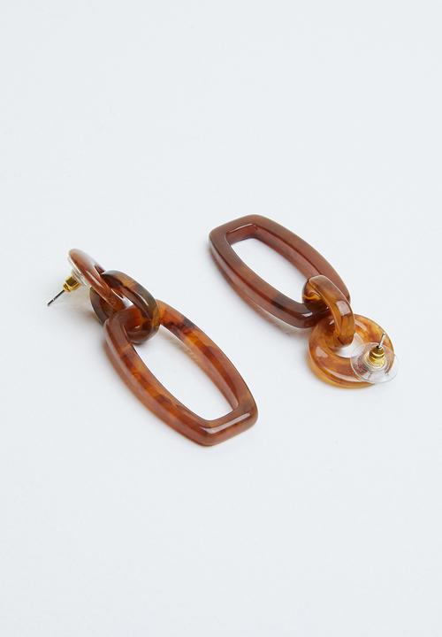 Joy Collectables - Marble effect earrings - brown