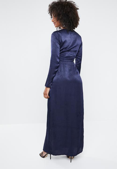 Missguided - Wrap front maxi dress - navy