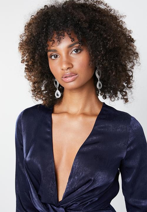 Missguided - Wrap front maxi dress - navy