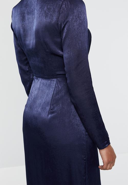 Missguided - Wrap front maxi dress - navy