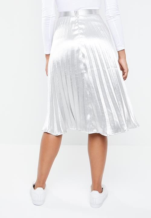 Missguided - Metallic pleated skirt - silver