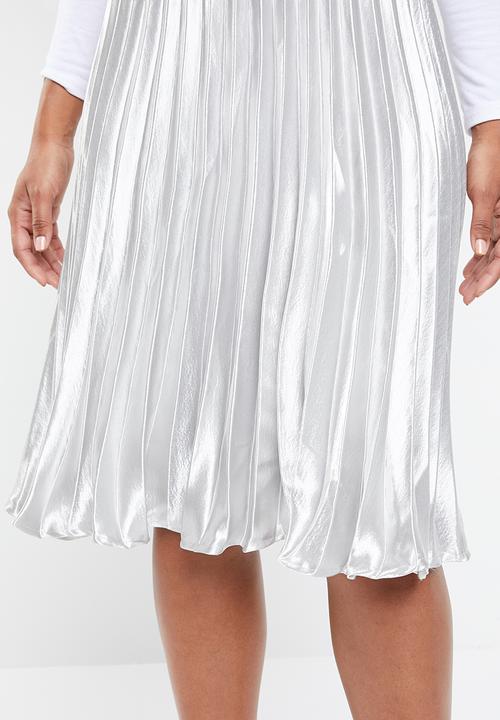 Missguided - Metallic pleated skirt - silver