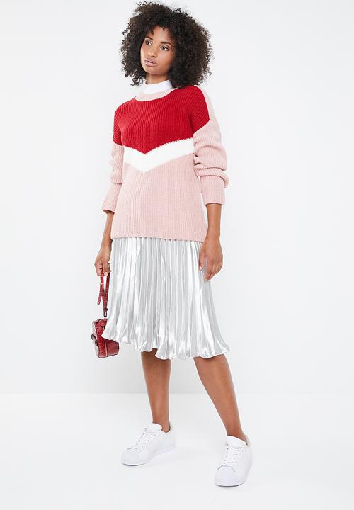 Missguided - Metallic pleated skirt - silver