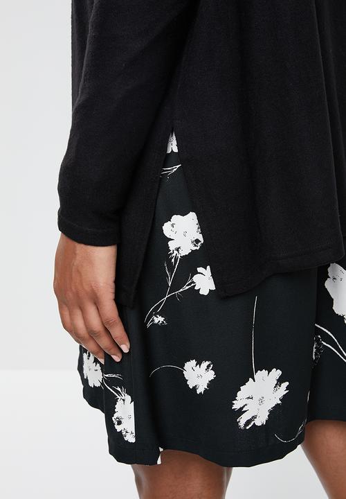 ONLY - Kleo long sleeve v-neck pullover - black