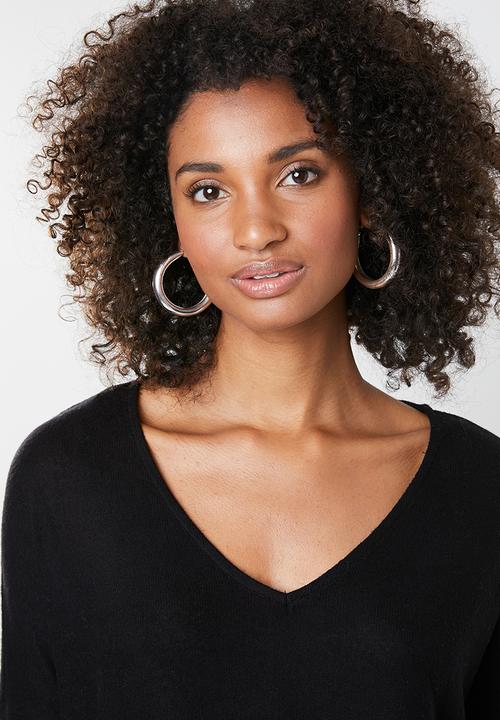 ONLY - Kleo long sleeve v-neck pullover - black