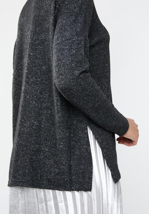 ONLY - Kleo long sleeve v-neck pullover - dark grey