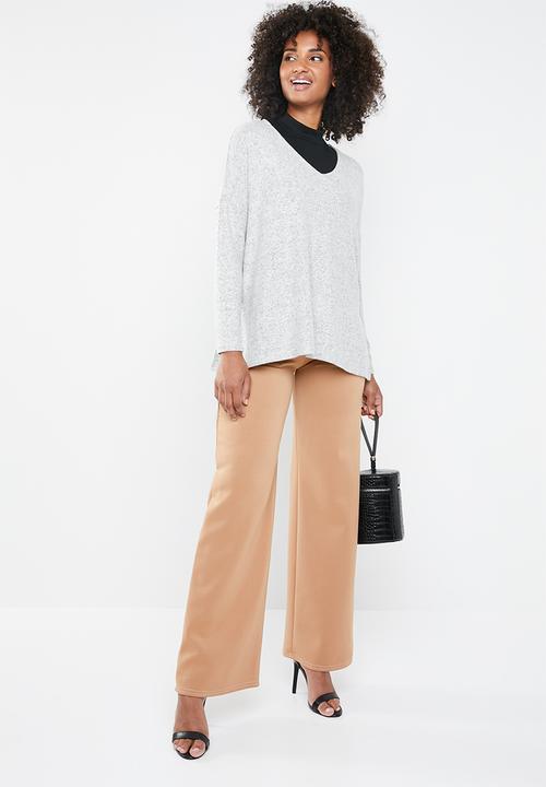ONLY - Kleo long sleeve v-neck pullover - light grey