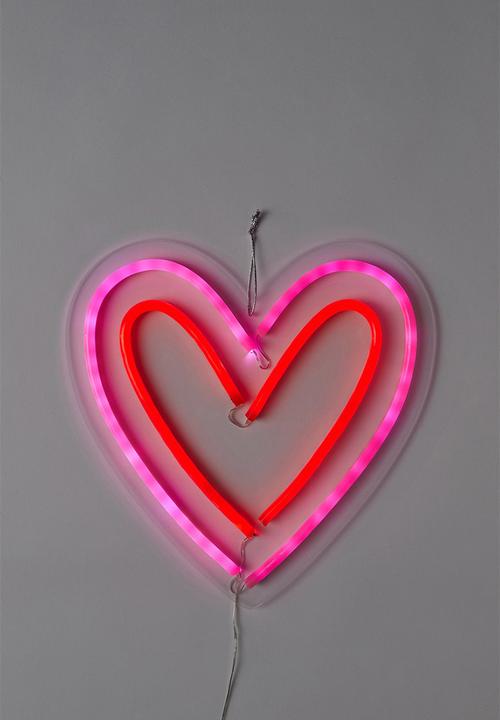 Typo - Led wall light - pink & red