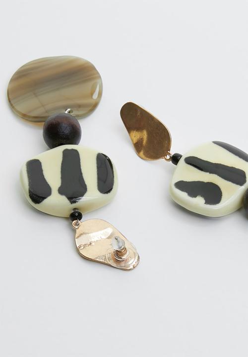 Joy Collectables - Marble-look statement earrings - multi