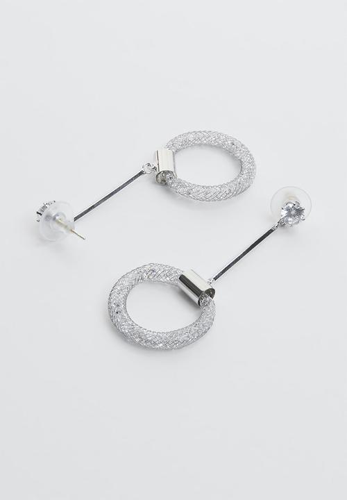 Joy Collectables - Drop hoop earrings - silver