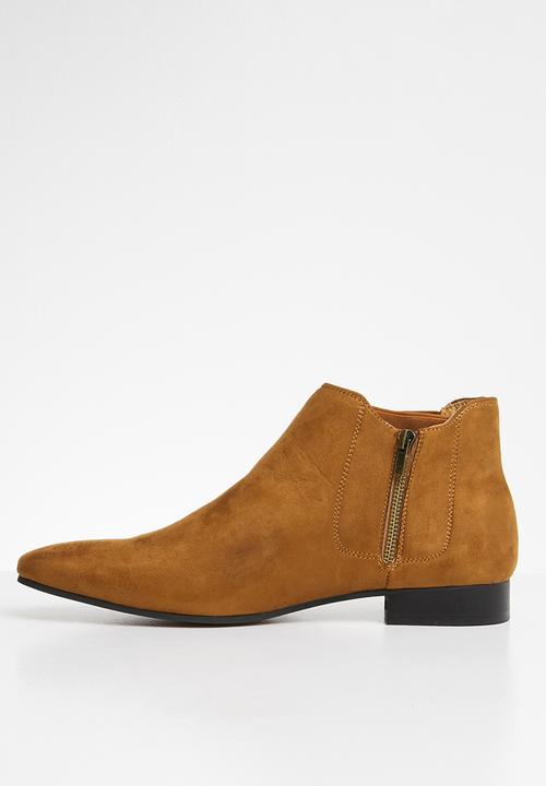 MAZERATA - Nanni mock suede chelsea boots - tan