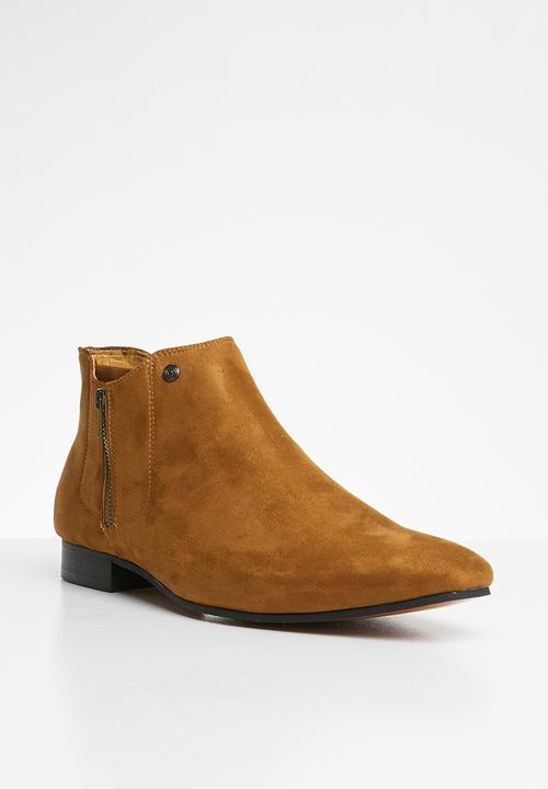 MAZERATA - Nanni mock suede chelsea boots - tan