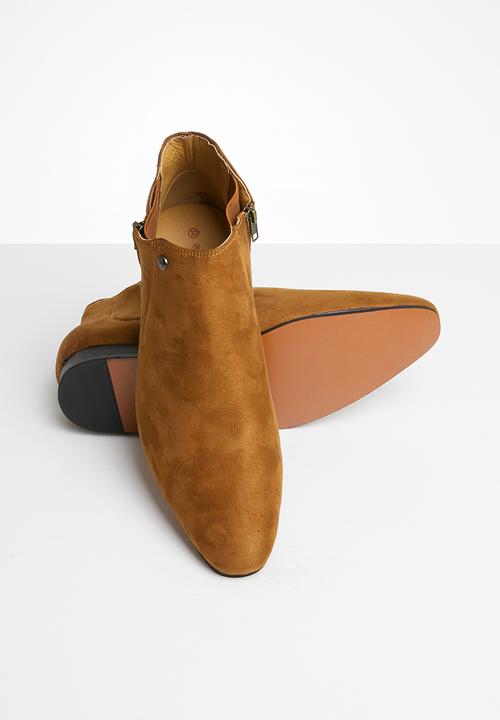 MAZERATA - Nanni mock suede chelsea boots - tan