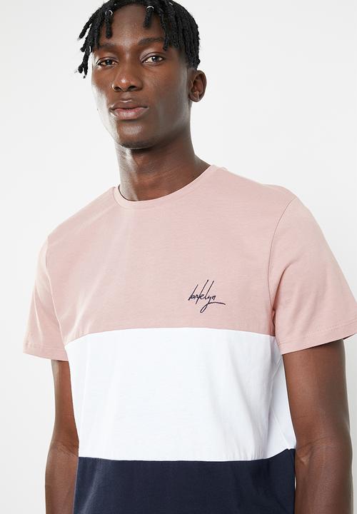 New Look - Brkyln embroidered colour-block short sleeve tee - multi
