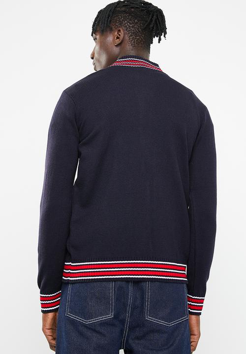 Superbalist - Zip-through funnel neck knit - navy