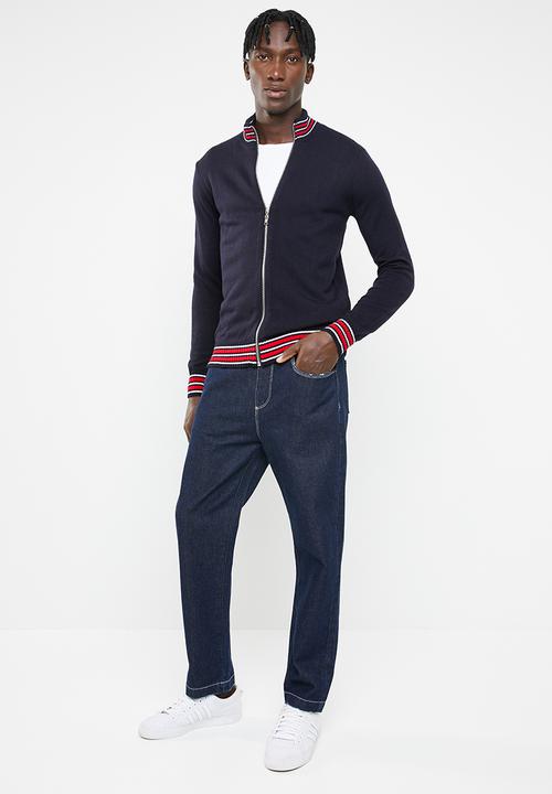 Superbalist - Zip-through funnel neck knit - navy