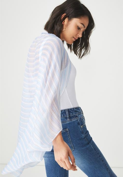 Cotton On - Trixy cocoon kimono - blue & white 