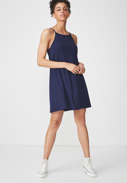 Cotton On - Sasha high neck swing dress - navy
