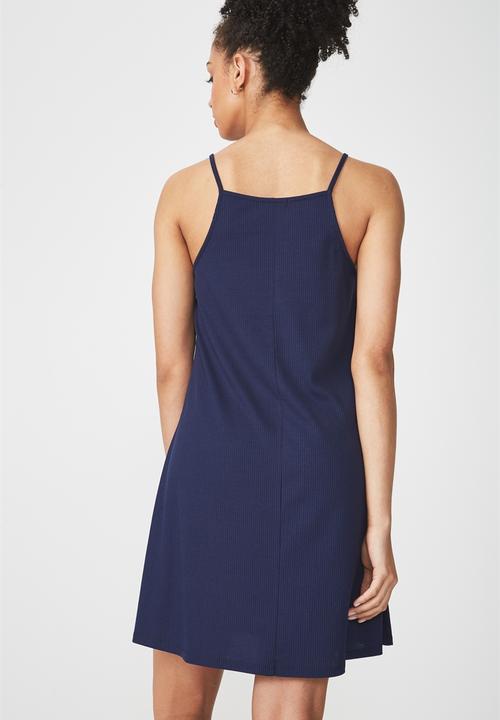 Cotton On - Sasha high neck swing dress - navy
