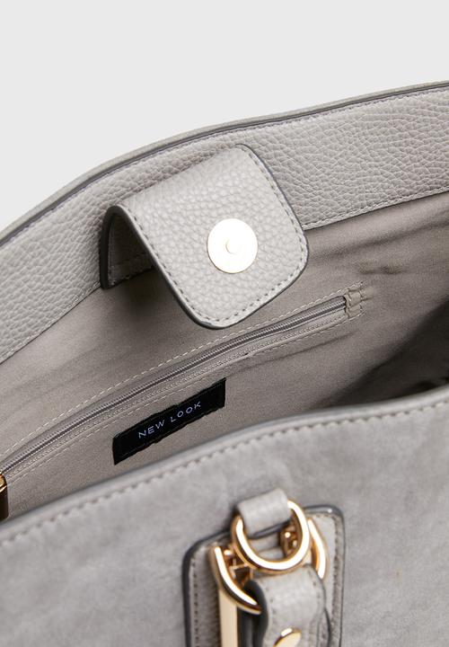 New Look - Suedette panel tote - grey 