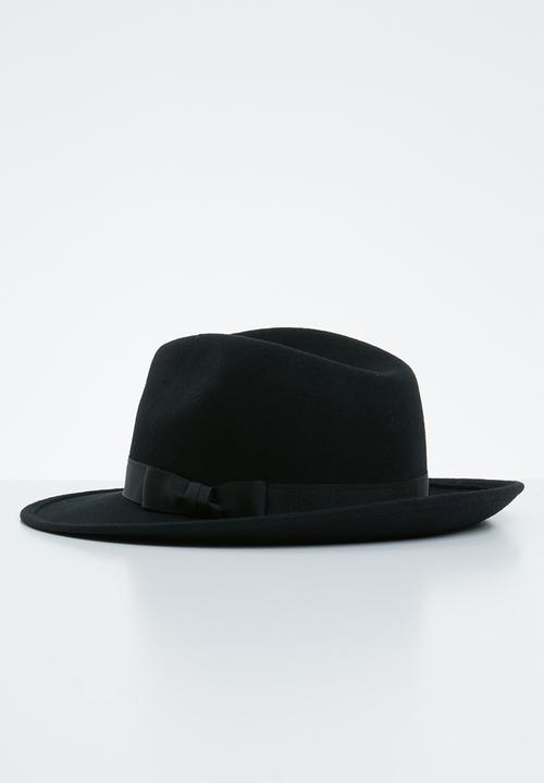 Superbalist - Felt fedora hat - black