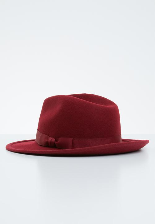 Superbalist - Felt fedora hat - maroon