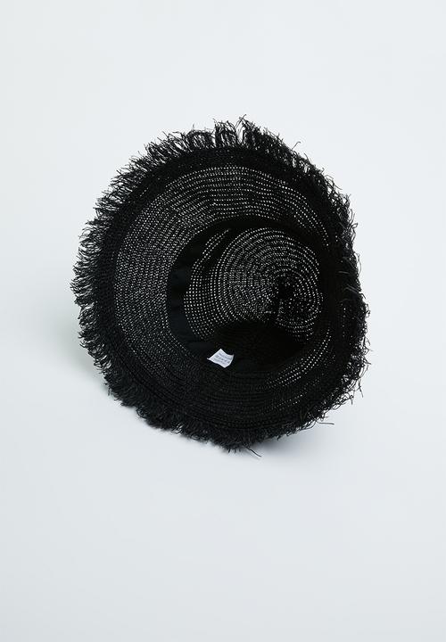 Superbalist - Fringed straw hat - black