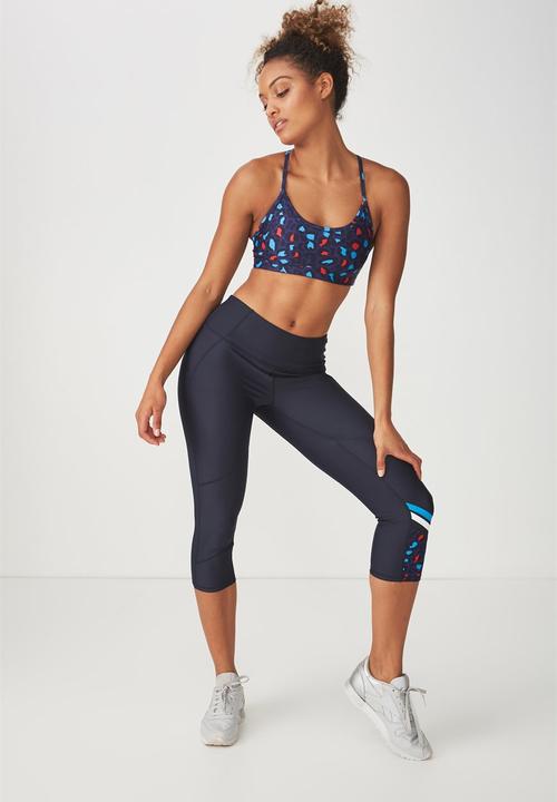 Cotton On - Placement print crop legging - navy 