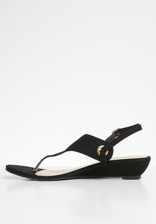 STYLE REPUBLIC - Slingback wedge sandals - black