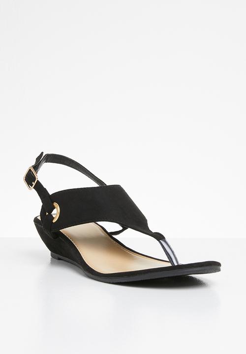 STYLE REPUBLIC - Slingback wedge sandals - black