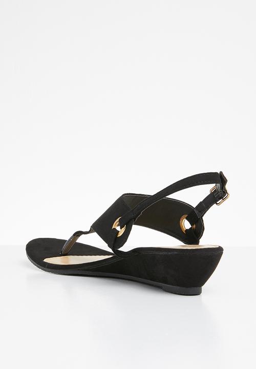STYLE REPUBLIC - Slingback wedge sandals - black