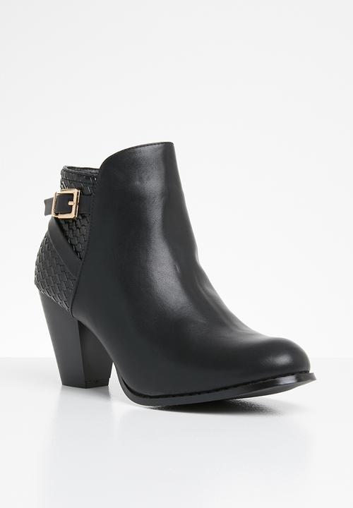 STYLE REPUBLIC - Woven back detail ankle boots - black