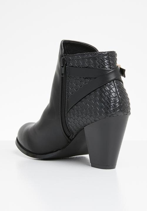 STYLE REPUBLIC - Woven back detail ankle boots - black