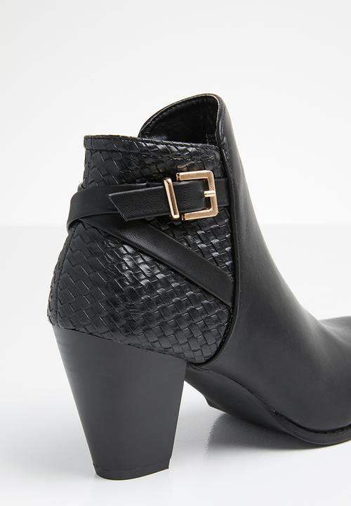STYLE REPUBLIC - Woven back detail ankle boots - black