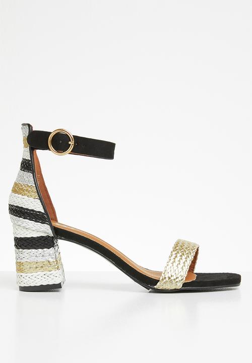 Jada - Metallic colour block heel - black