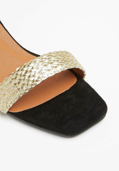 Jada - Metallic colour block heel - black