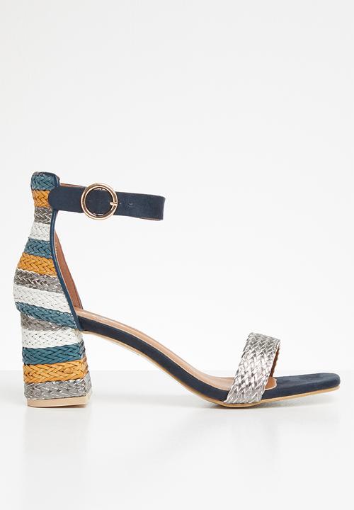 Jada - Metallic colour block heel - navy