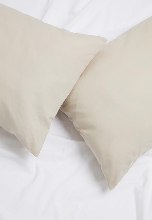 Sixth Floor - Polycotton pillowcase set - stone