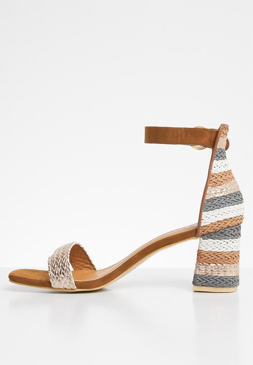 Jada - Metallic colour block heel - rose gold