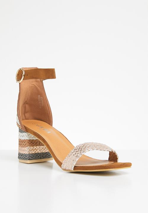 Jada - Metallic colour block heel - rose gold