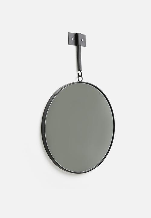 Sixth Floor - Metro round mirror - black