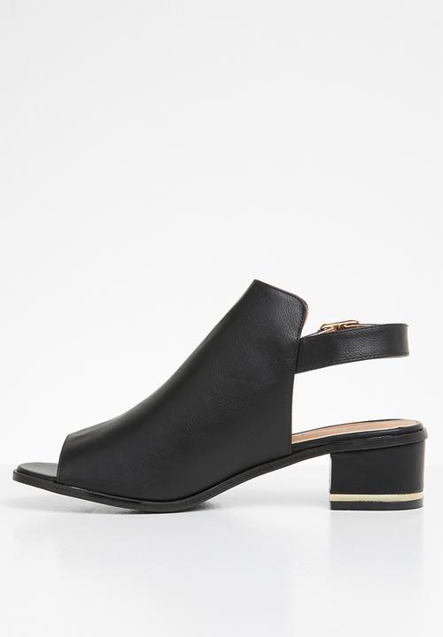 Jada - Slingback block heels - black
