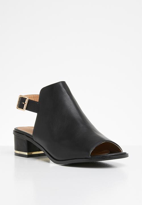 Jada - Slingback block heels - black
